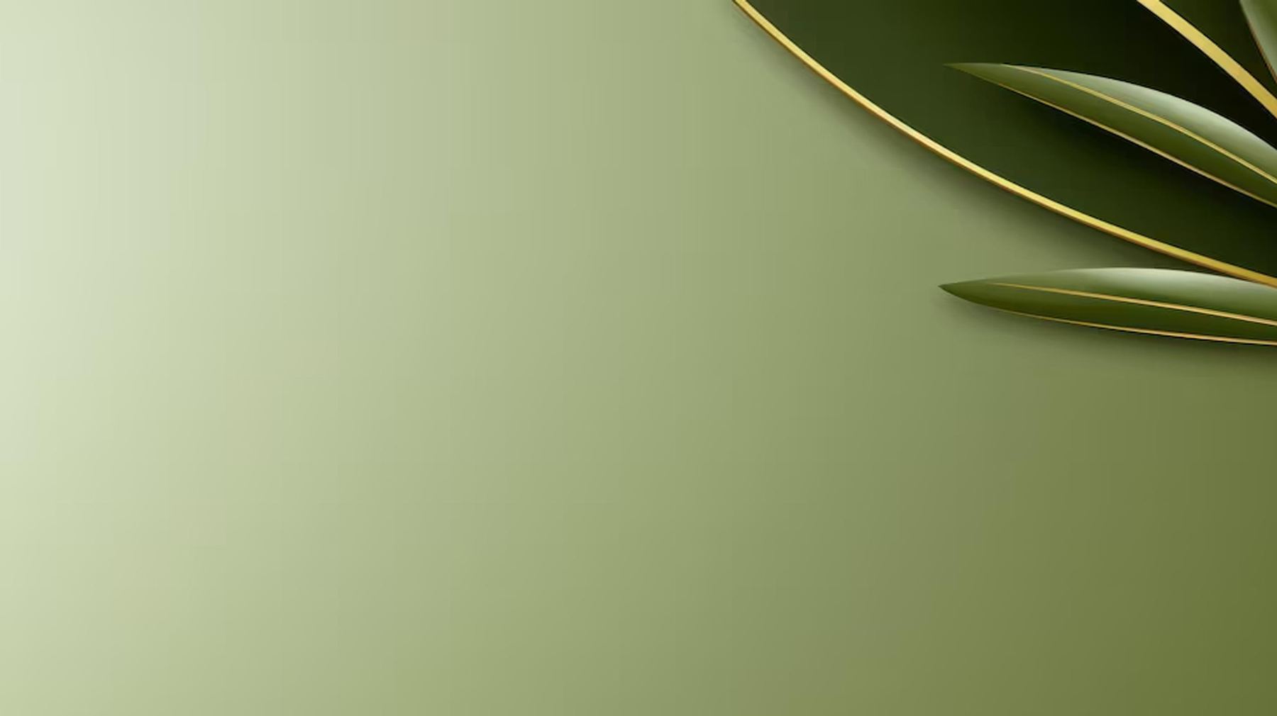 Olive leaves edged in gold on a sage background